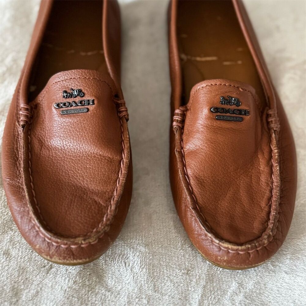 Coach Mary Lock UpWomen's Brown Leather Loafer Flats Size 10B Slip-On Casual - Picture 4 of 9